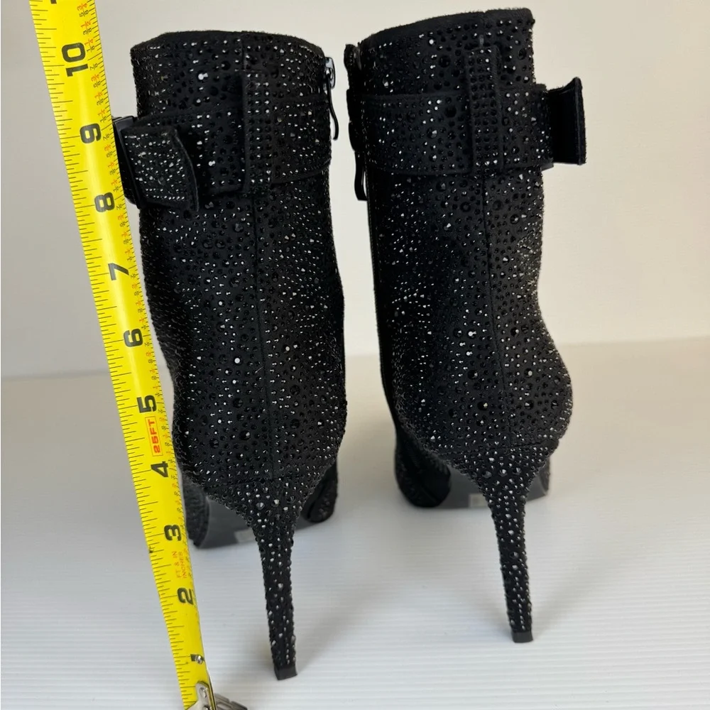 Sparkly Rhinestone Stiletto Ankle Boots Glam Party Concert Bootie Size 9 - Picture 4 of 6